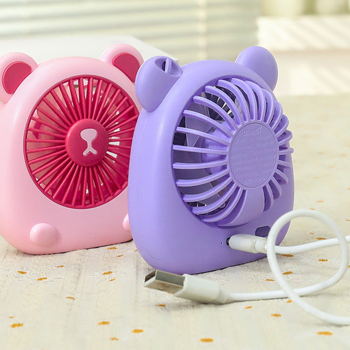 Women Portable Mini Table Fan in Cute Bear Design Bowlift