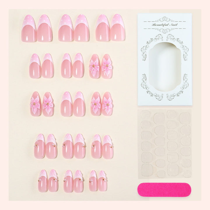 Creative Nail Art Set with Delicate Flower and Glitter Details Bowlift
