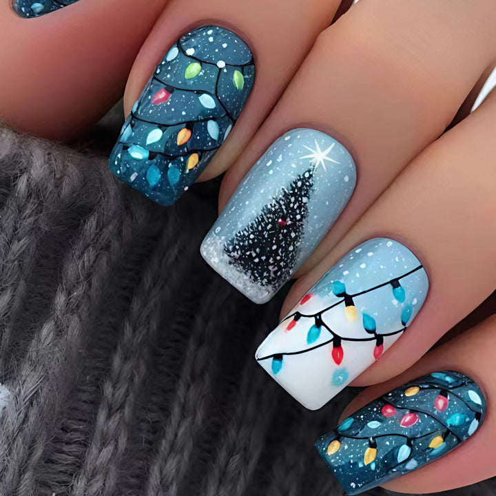 Artificial nails with festive Christmas motif Bowlift