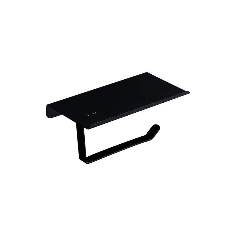 Wall-Mounted Toilet Paper Holder With Integrated Shelf And Phone Shelf