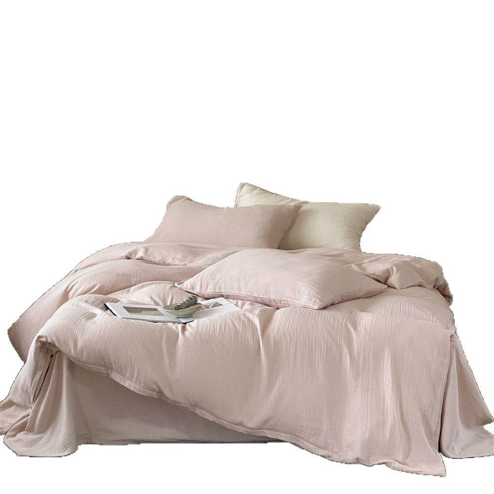 Bed linen set made of enzyme-washed cotton with a light texture