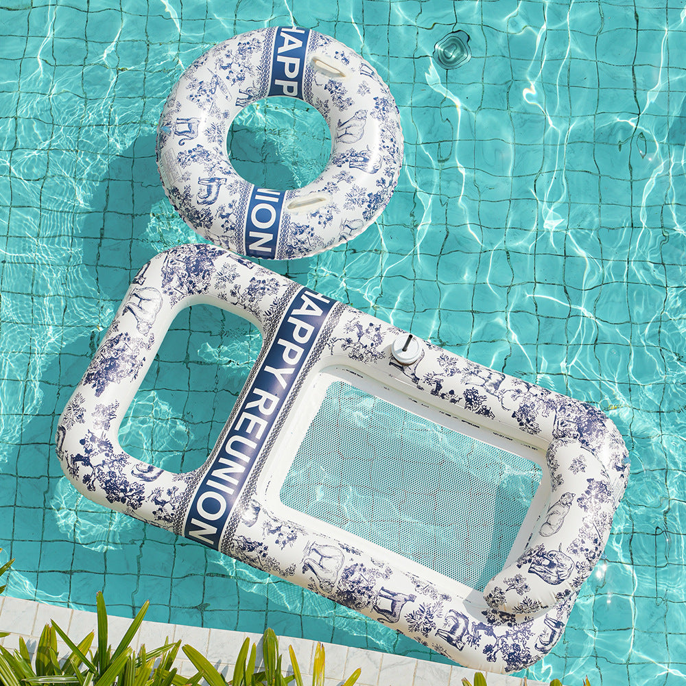 Unisex Elegant Swim Ring with Floral Designs Bowlift
