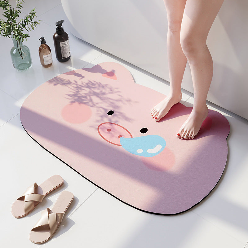 Cartoon Beer-Theme Soft Bath Mat