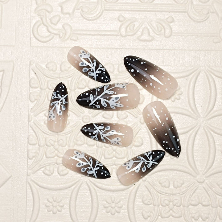 Artistic Ombre Floral Press-On Nails Bowlift