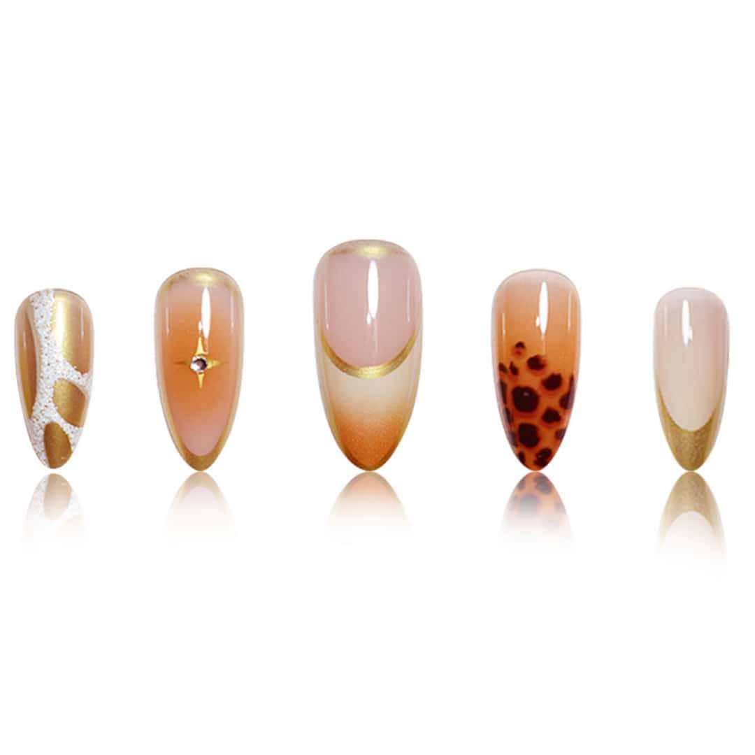 Premium Stiletto Nail Extensions with Artistic Design Bowlift