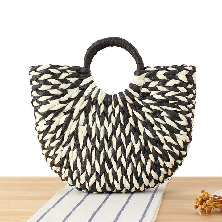 Handbag Made of Handmade Woven Material with Modern Design Bowlift