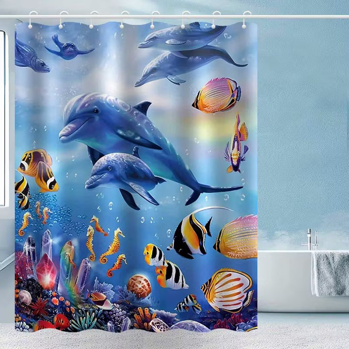 Coastal Scene Shower Curtain Bowlift