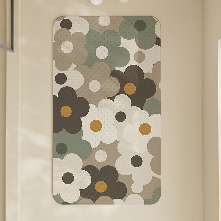 Floral Non-Slip Bath Mat Bowlift