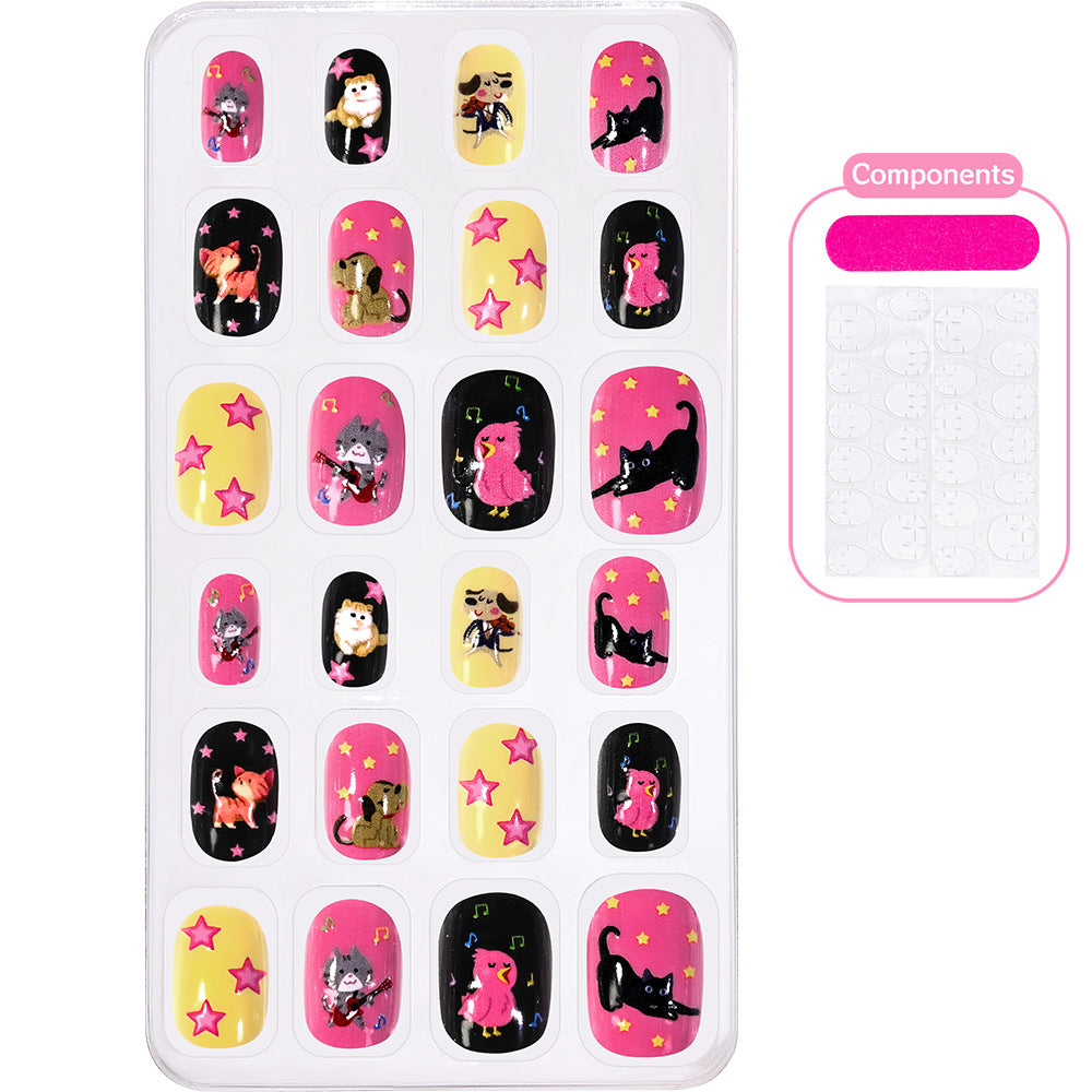 Creative Cartoon-Themed Press-On Nail Collection Bowlift