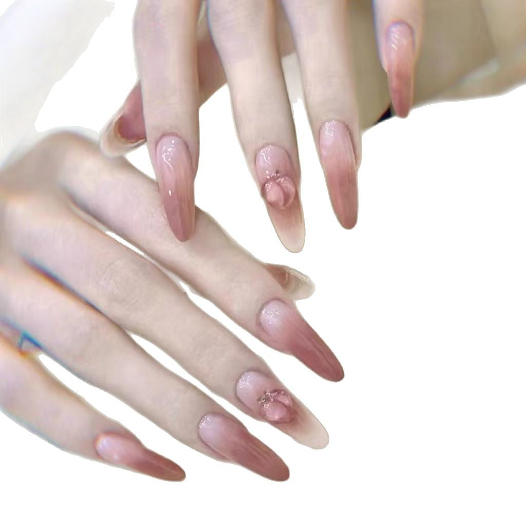Artificial nails in elegant ombre design with fruit accents Bowlift