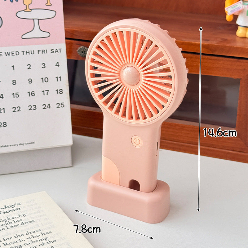 Ladies Portable Hand Fan with USB Charging Function and 3 Speed Levels Bowlift