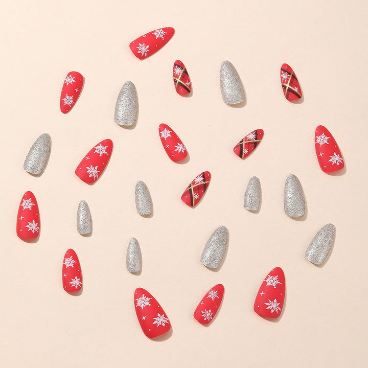 Festive Holiday-Themed Stiletto Nail Art Extensions Bowlift