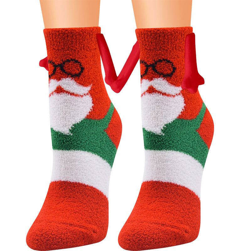 BowLift | Christmas Supplies Coral Fleece Tube Socks Warm Slipper Bed Socks Winter Soft Warm Slipper