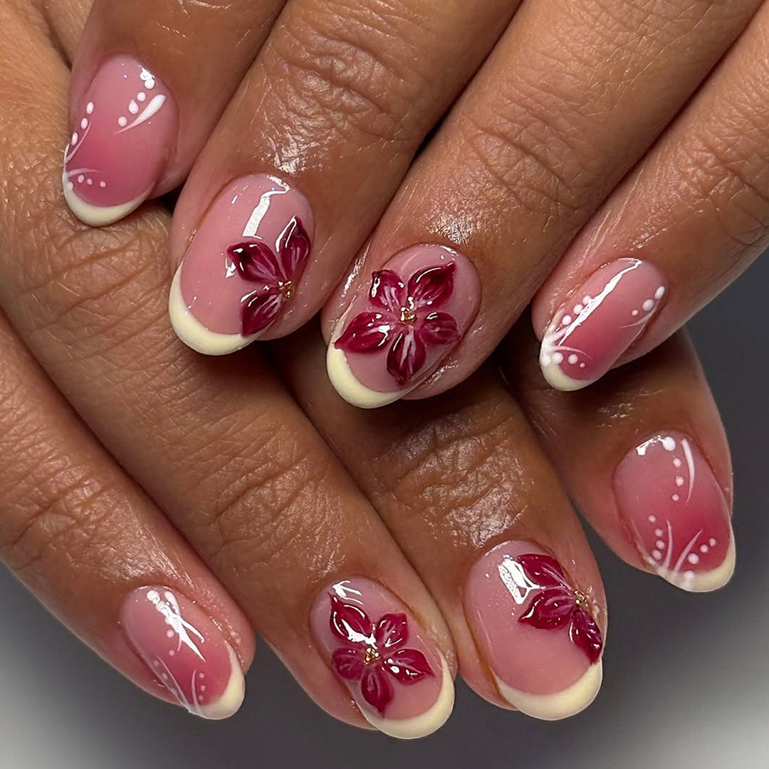 Artful fingernails with floral details Bowlift
