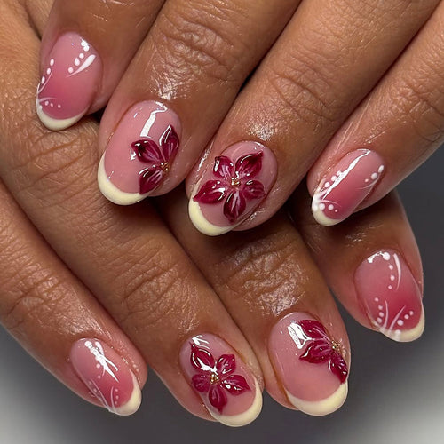 Artful fingernails with floral details Bowlift