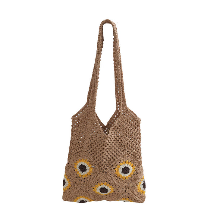 Handcrafted Jute Bag with Colorful Flower Pattern Bowlift