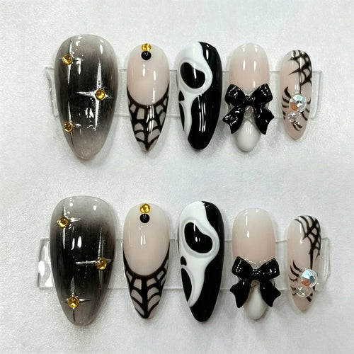 Gothic Themed Press-On Nail Art Set