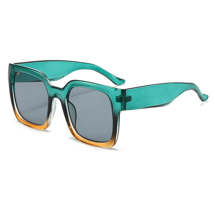 Women's square sunglasses with stylish transparent frame and soft color gradient Bowlift