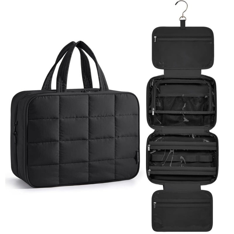 Jewelry Organizer Bag with Removable Hook and Transparent Compartment Division Bowlift