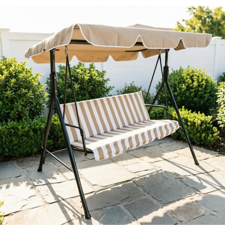 Roomy outdoor canopy swing bench with adjustable canopy Bowlift
