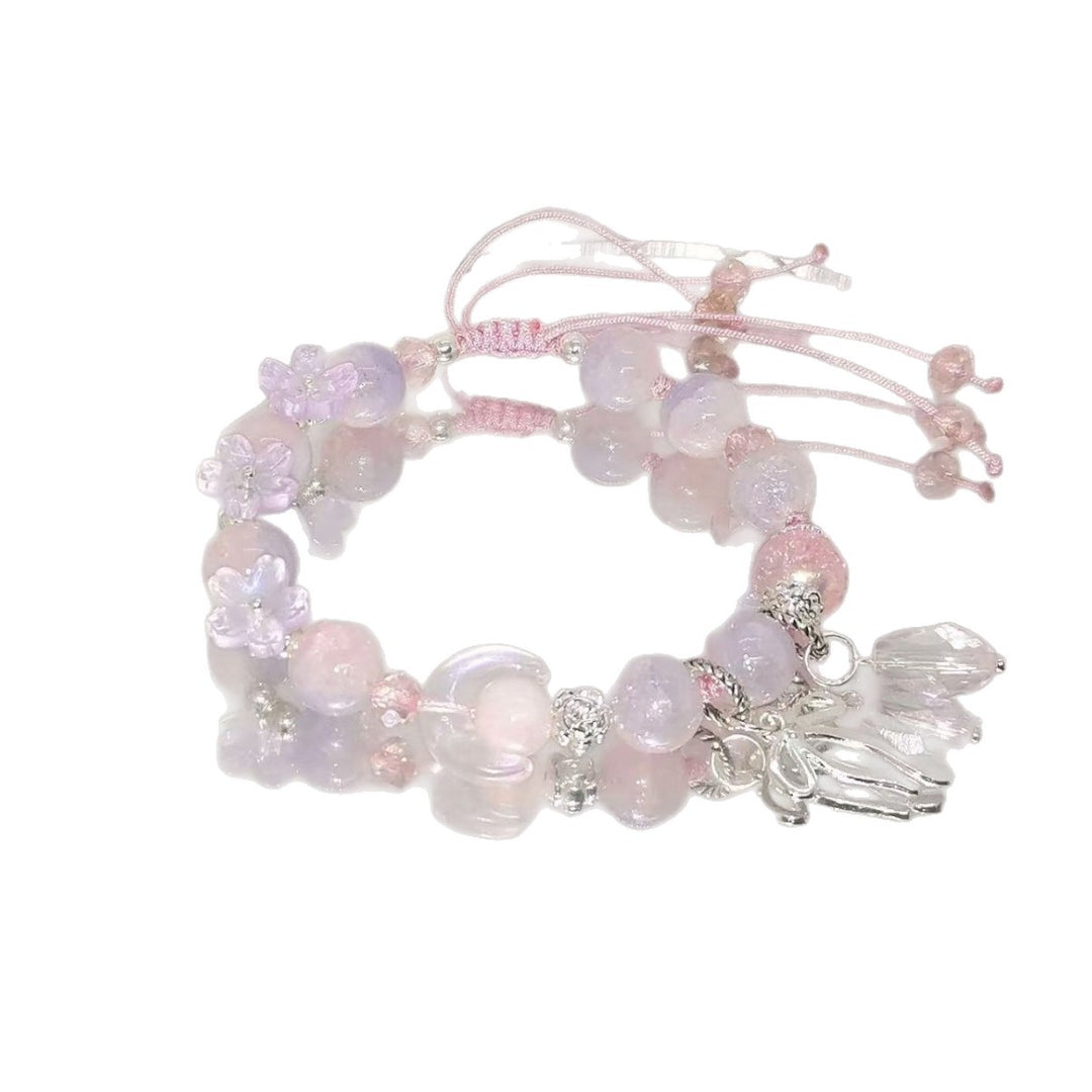 Handmade Floral Bead Charm Bracelet Bowlift