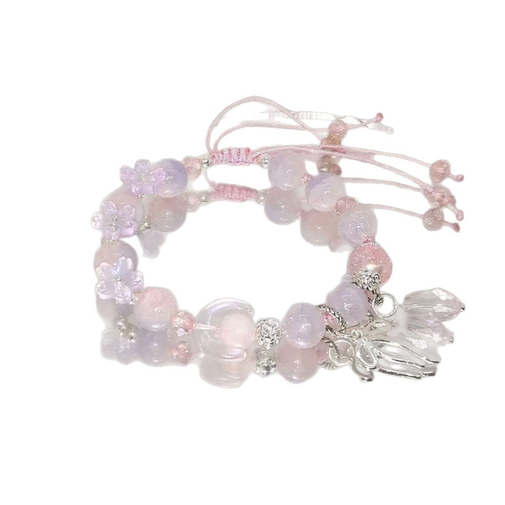 Handmade Floral Bead Charm Bracelet Bowlift