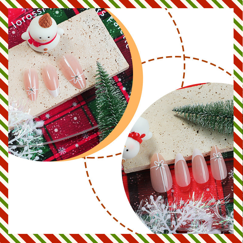 Art nail set with elegant bow and glitter decorations Bowlift