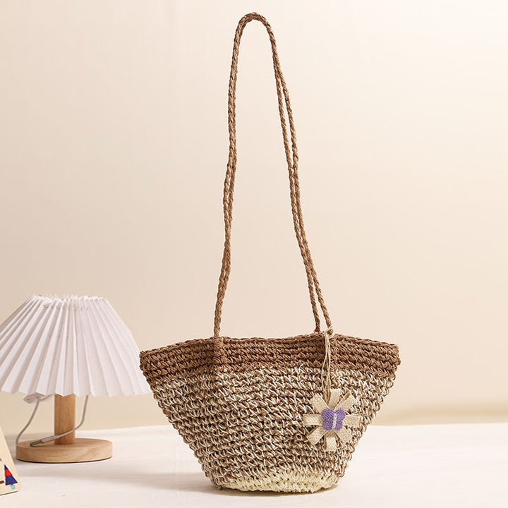 Fashionable and Handcrafted Handbag with Floral Accent Bowlift