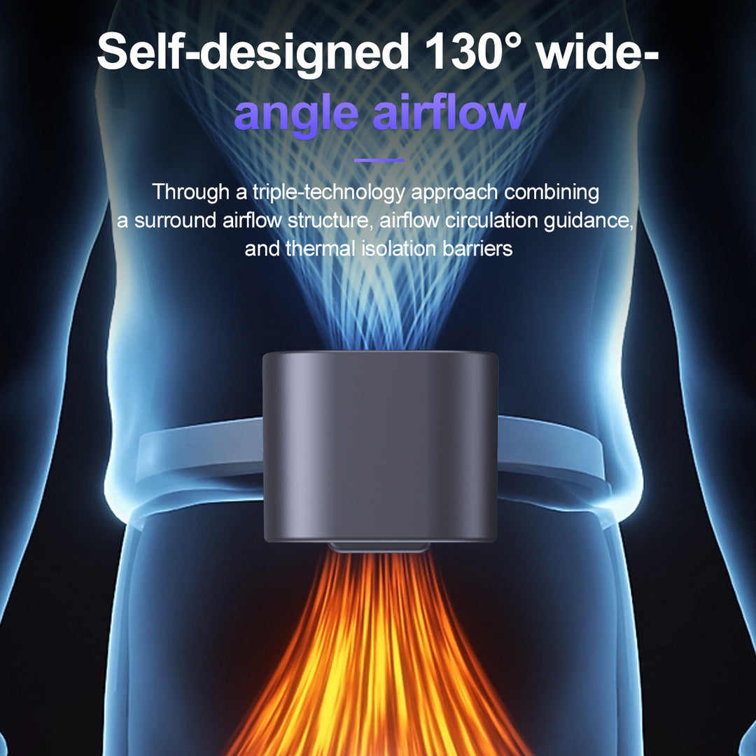 Unisex nan portable clip-on waist cooling fan with LED display Bowlift