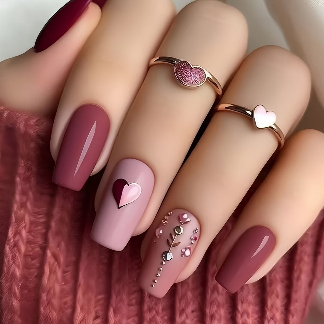 Floral Art Acrylic Nail Set Bowlift