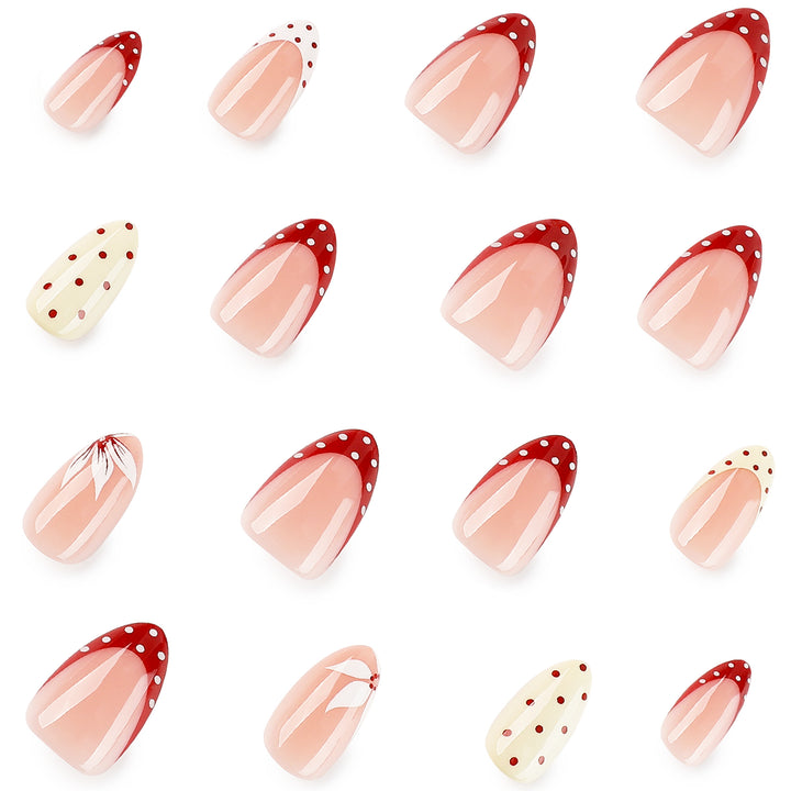Artistic nail design with unique dots and floral embellishments Bowlift