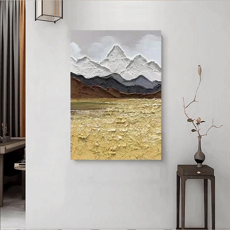 Contemporary Textured Mountain Landscape Artwork