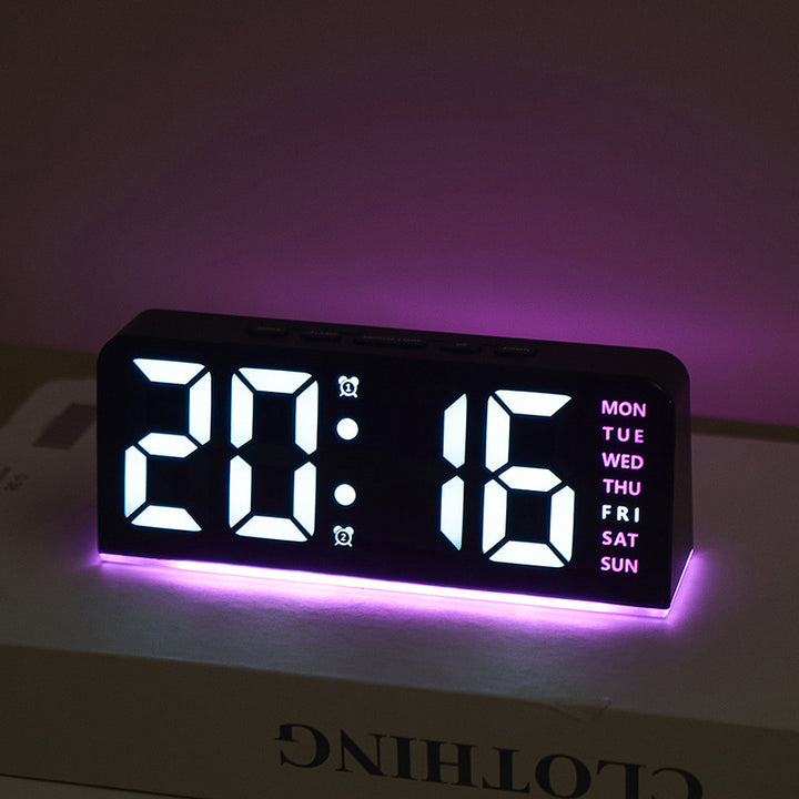 Digital alarm clock with large LED display and multifunctional display Bowlift