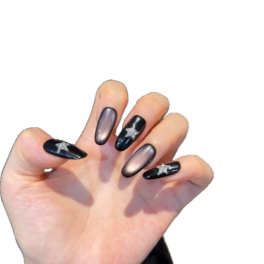 Glamorous Press-On Nail Enhancements with Rhinestone Accents Bowlift