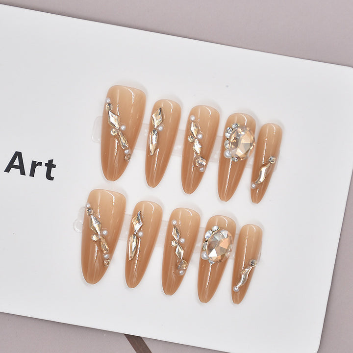 Glamorous Heart-Themed Press-On Nail Set Bowlift