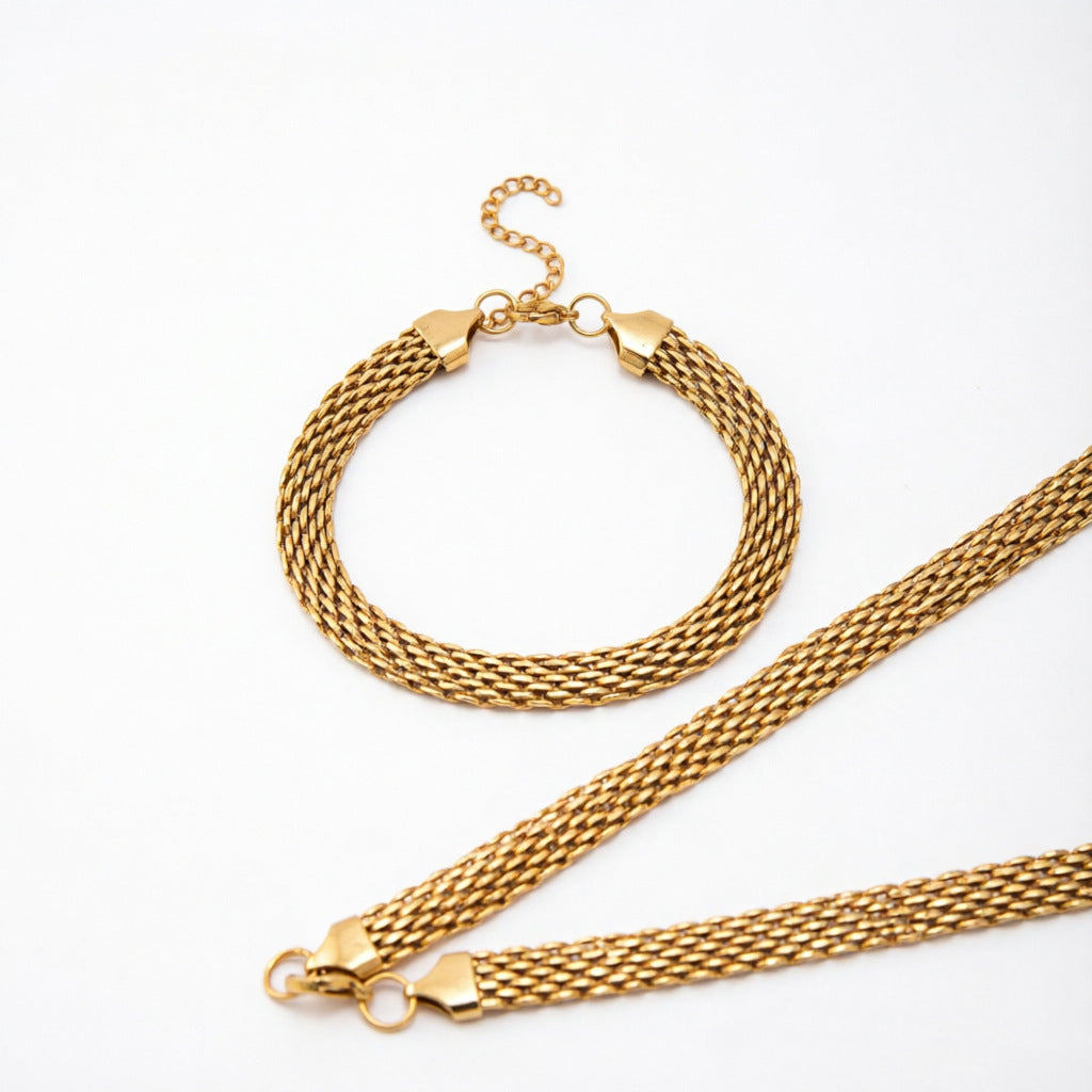 Elegant Textured Statement Jewelry Set Bowlift