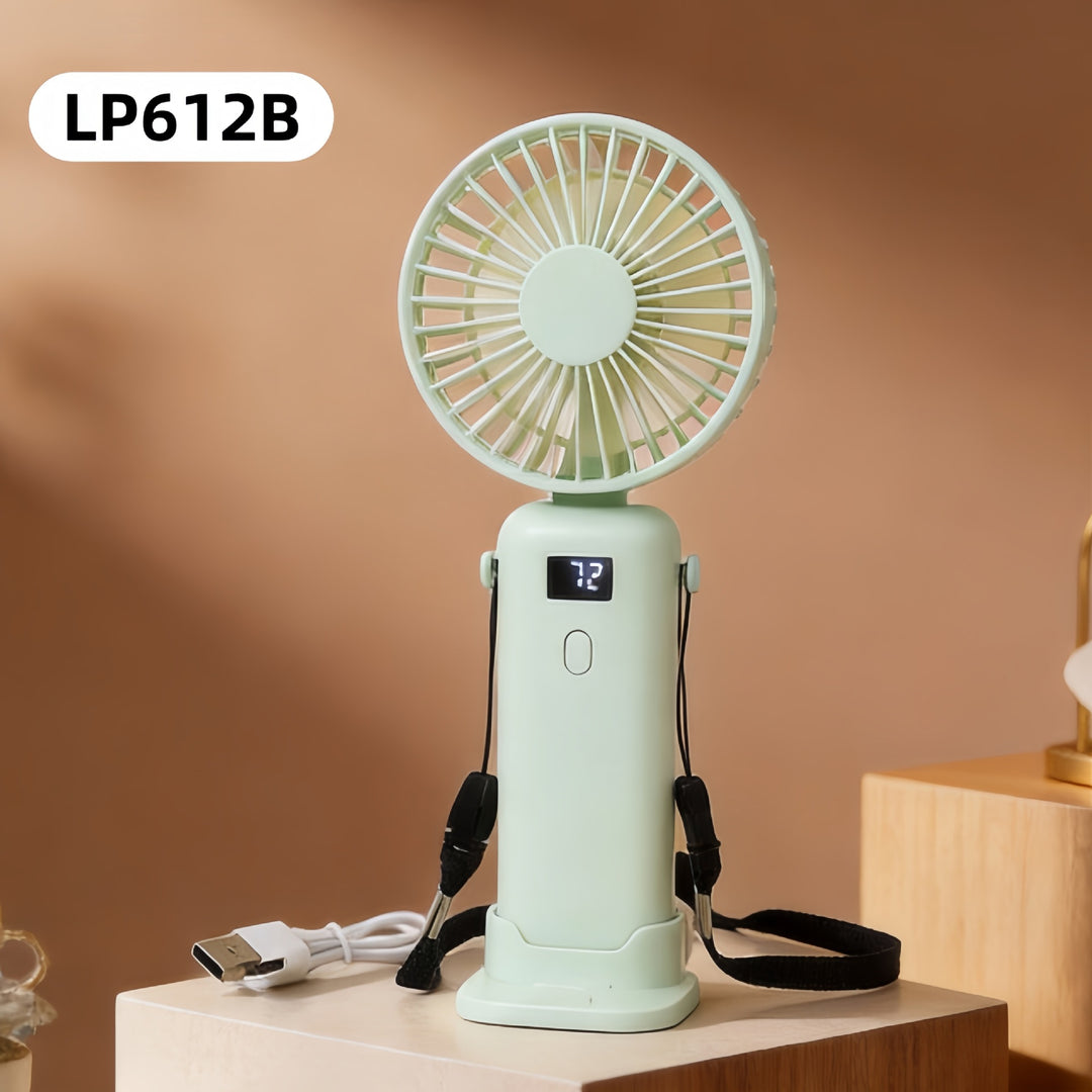 Ladies Portable Hand Fan with USB Charging Function and Ergonomic Design Bowlift