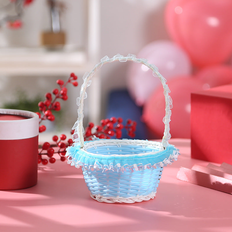 Ladies Decorative Child Basket with Ruffles Bowlift