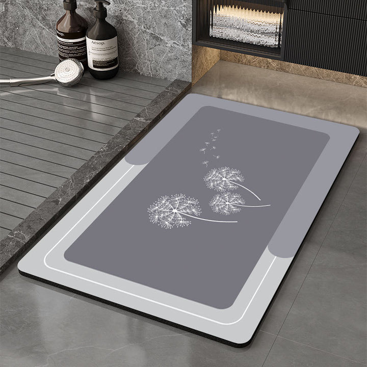 Memory Foam Bath Mat with Floral Print