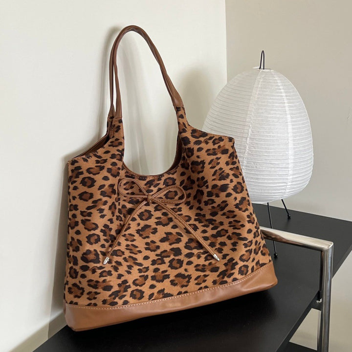Leopard Print Casual Tote Bag Bowlift