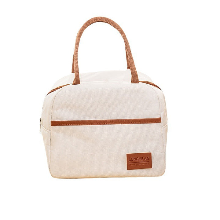 Insulated Canvas Lunch Tote with Dual Handles and Side Pocket Bowlift