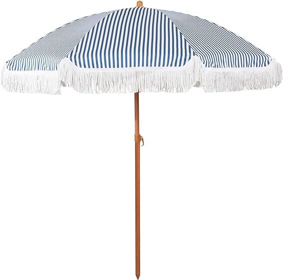 Women's sun umbrella with tassels and striped design Bowlift