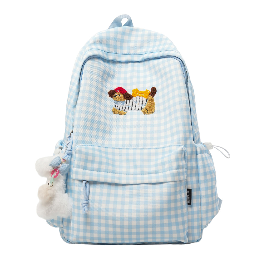 Playful Character Embroidered Backpack