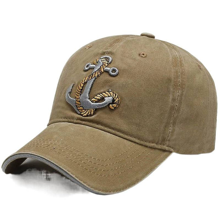 Men's Marine-Themed Embroidered Cotton Cap Bowlift