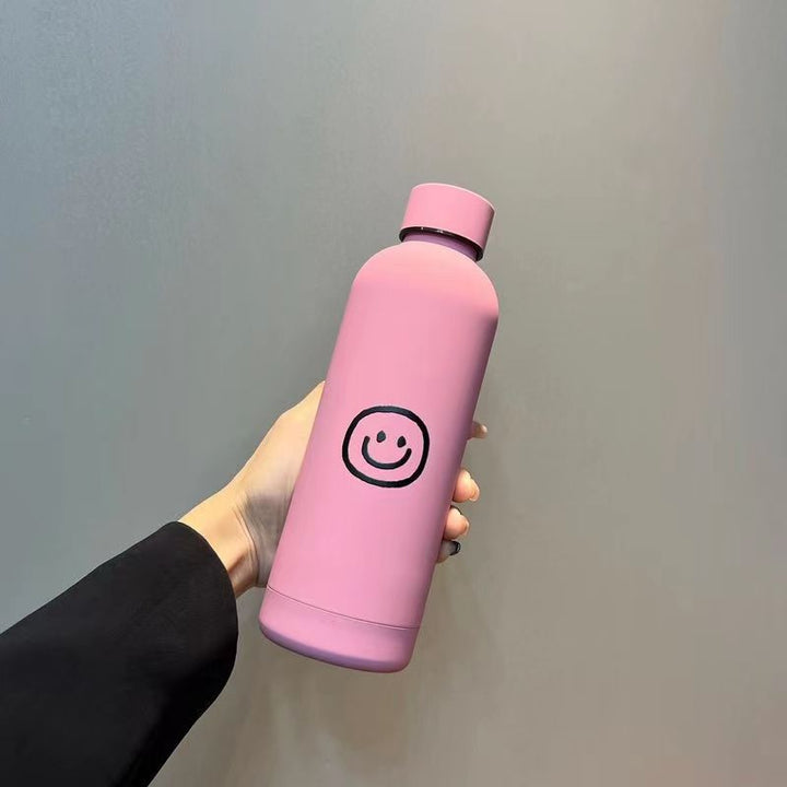 Ladies Insulated Drinking Bottle with Cheerful Smile Motif Bowlift