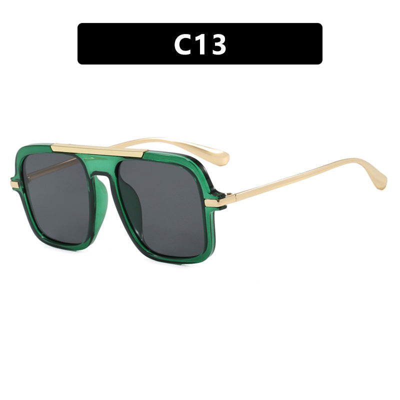 Women's square designer sunglasses with gold accents and protective UV filter Bowlift