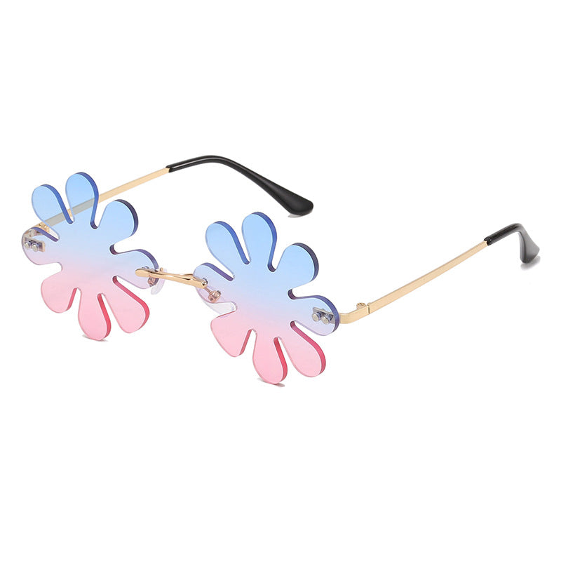 Women Playful Flower Sunglasses with Stylish Metal Frame Bowlift