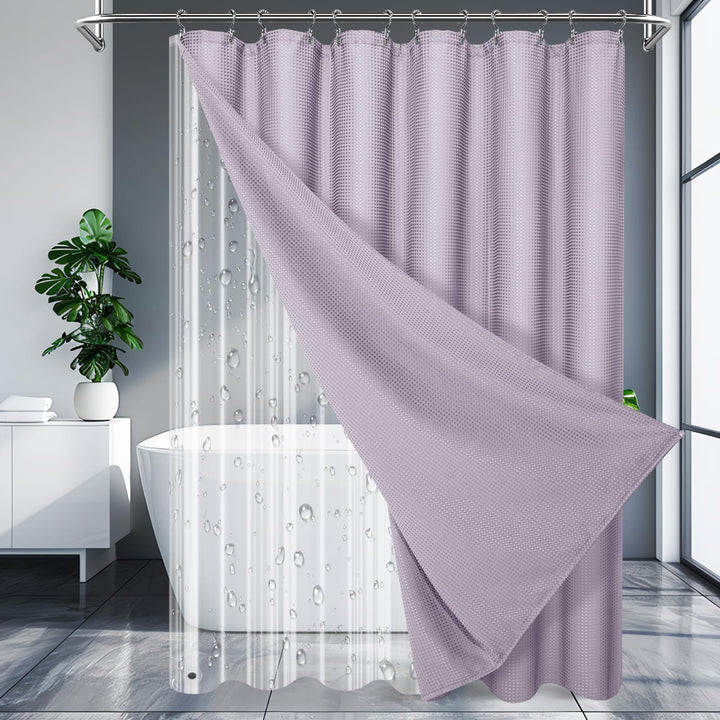 Textured Waterproof Shower Curtain Bowlift