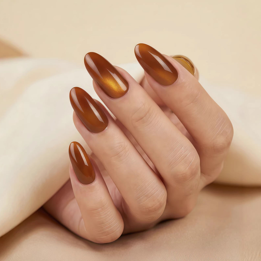 Glossy Almond-Shaped Press-On Nail Tips Bowlift
