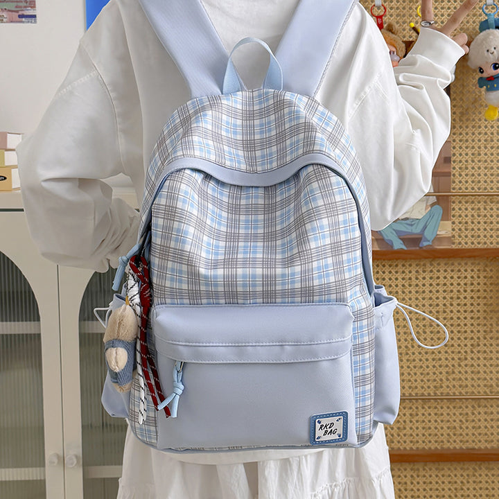 Checked Patterned Backpack Bowlift